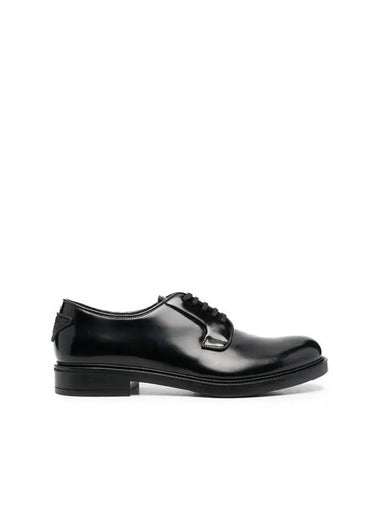 Triangle Logo Lace-Up Derby Black - PRADA - BALAAN 1