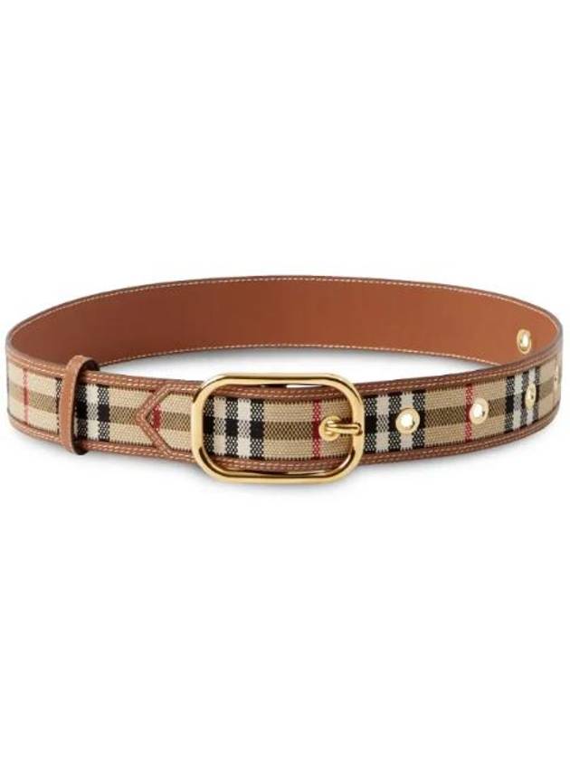 Vintage Check Leather Belt 8066058 - BURBERRY - BALAAN 1