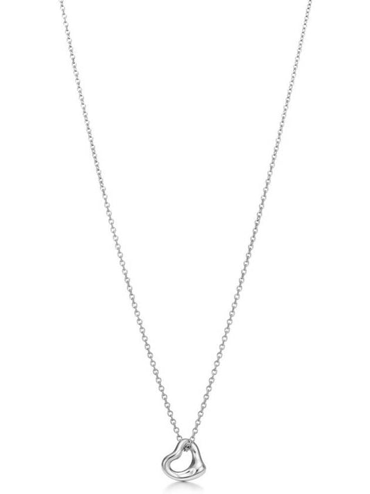 Tiffany & Co. Elsa Peretti Open Heart Pendant 7mm Necklace Sterling Silver - TIFFANY & CO. - BALAAN.