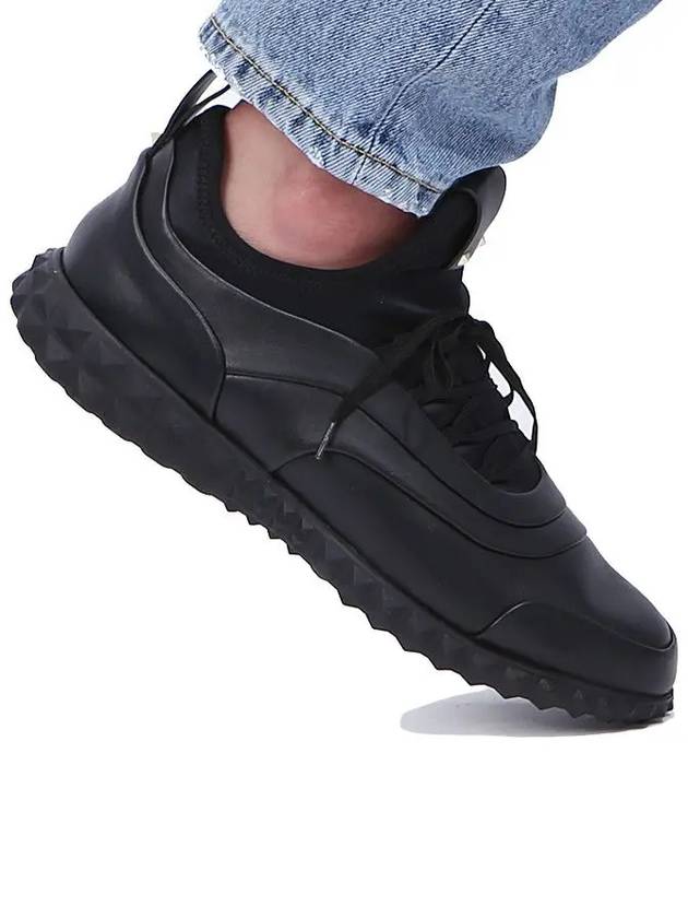 Leather Low Top Sneakers Black - VALENTINO - BALAAN 2