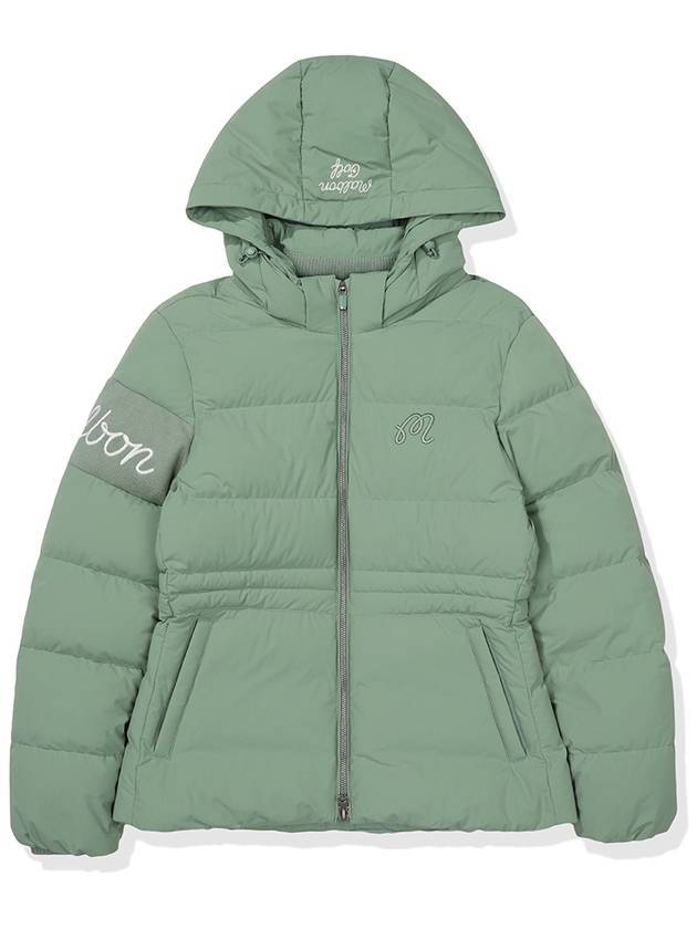 Classic mid down jacket DARK MINT WOMAN - MALBON GOLF - BALAAN 1