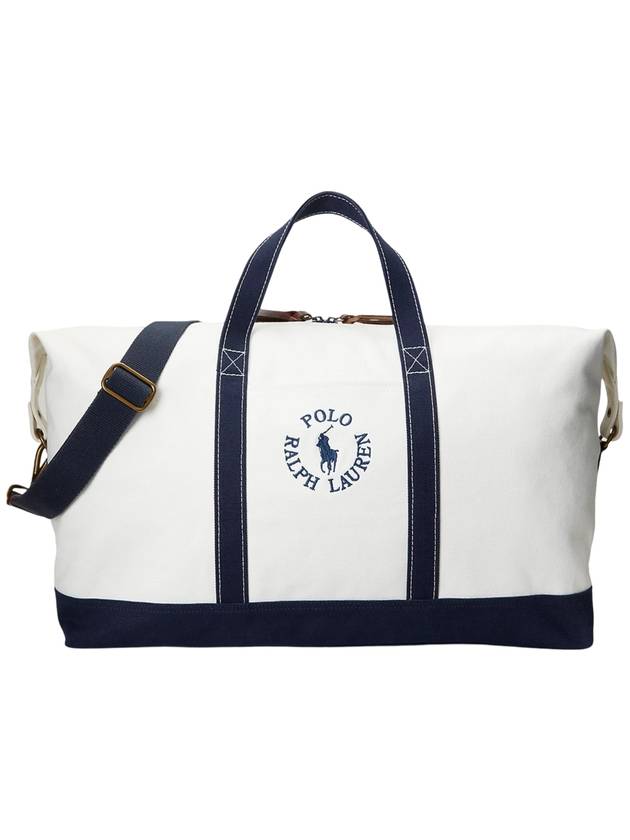 Embroidered Logo Canvas Duffel Navy White - POLO RALPH LAUREN - BALAAN 1