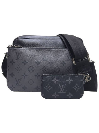 Women s M69443 Monogram Eclipse Reverse Canvas Trio Crossbody Bag Built in Chip - LOUIS VUITTON - BALAAN 1