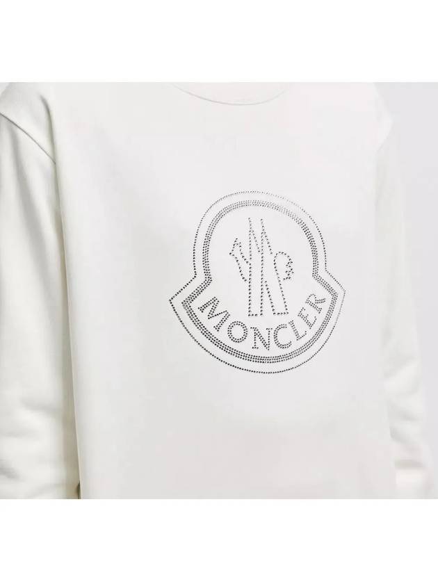 8G00040 899TR 033 Crystal Logo Off White Sweatshirt - MONCLER - BALAAN 5