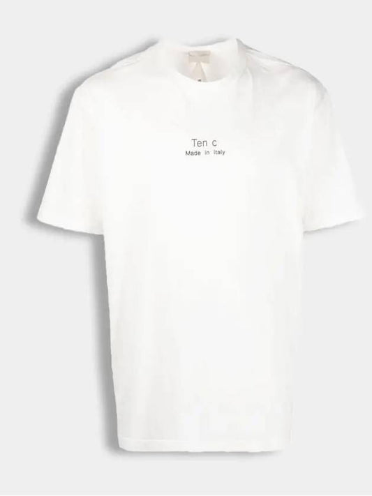 Men's Logo Short Sleeve T-Shirt White - TEN C - BALAAN 2