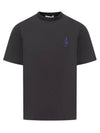 Logo Embroidered Back Print Short Sleeve T-Shirt Black - JW ANDERSON - BALAAN 1