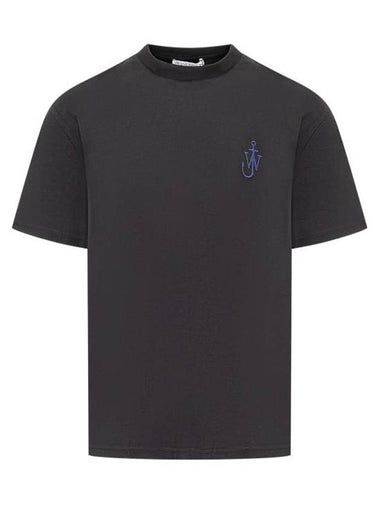 Logo Embroidered Back Print Short Sleeve T-Shirt Black - JW ANDERSON - BALAAN 1