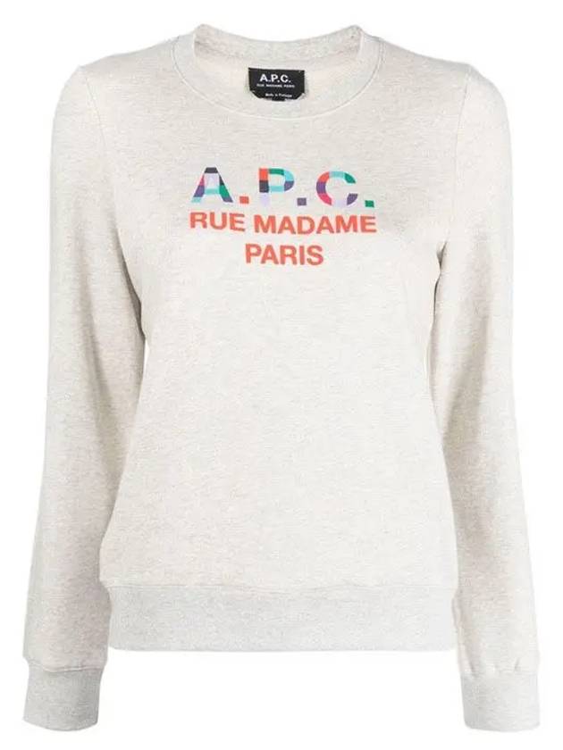 Women's Color Block Logo Sweat Sweatshirt Ecru Header - A.P.C. - BALAAN 2