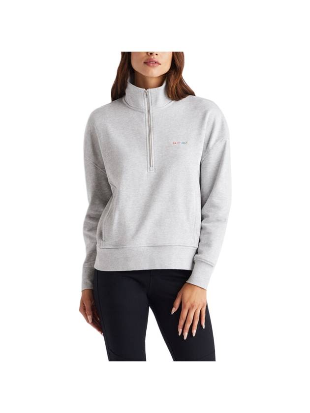 Women's Eye Hate Golf Quarter Zip Pullover Sweater Gray - G/FORE - BALAAN 1