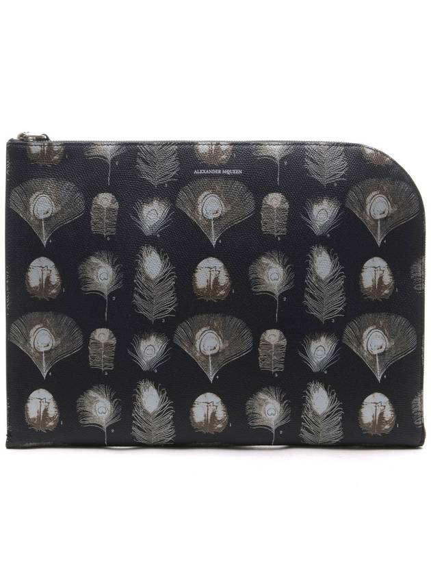 Unisex Feather Printing Clutch Bag 430543_0A52N_1061_17F - ALEXANDER MCQUEEN - BALAAN 1