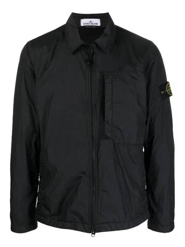 Garment Dyed Crinkle Reps Recycled Nylon Jacket Black - STONE ISLAND - BALAAN 2