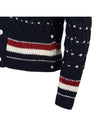 Donegal Cable Classic Wool Cardigan Navy - THOM BROWNE - BALAAN 7