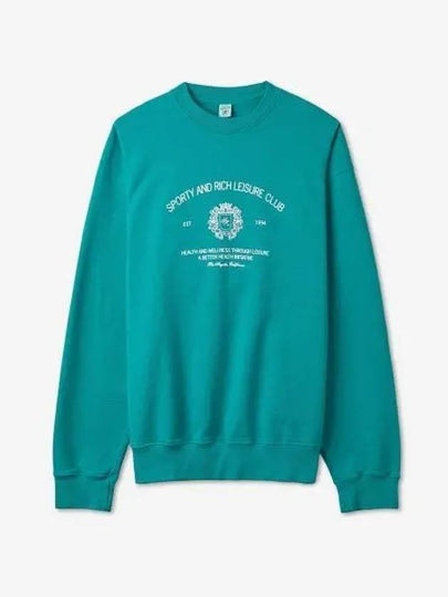 Crest Crew Neck Cotton Sweatshirt Blue - SPORTY & RICH - BALAAN 2