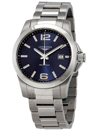 Conquest Quartz Metal Band Watch Blue - LONGINES - BALAAN 2