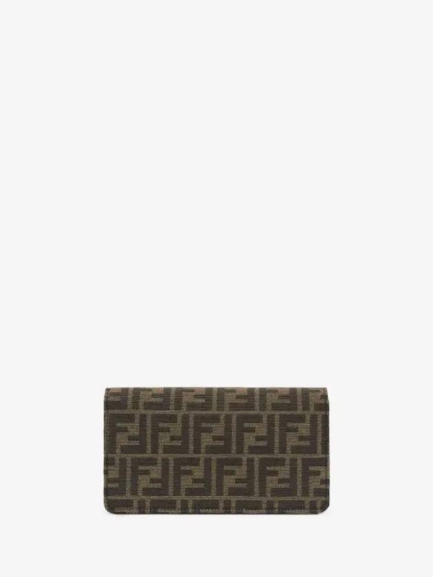 Baguette FF Fabric Shoulder Long Wallet Brown - FENDI - BALAAN 4