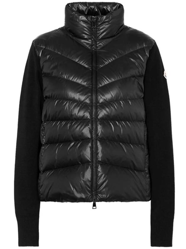 Women's Padded Wool Cardigan Black - MONCLER - BALAAN 2