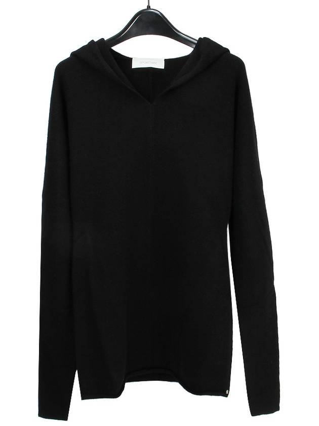 SPORTMAX CENTRO Hooded Wool Cashmere Sweater CENTRO 008 BLACK MXC040 - MAX MARA SPORTMAX - BALAAN 1