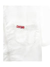 Embroidered Logo Patch Zipper Short Sleeve Shirt White - DIOR - BALAAN 6