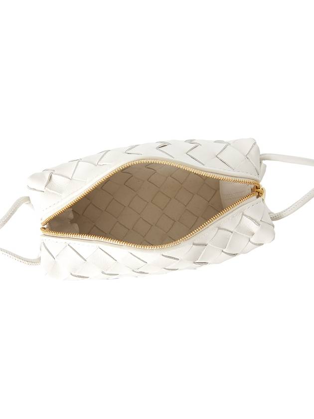 Intrecciato Loop Small Leather Cross Bag White - BOTTEGA VENETA - BALAAN 6