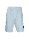 Men's Waffen Patch Bermuda Shorts Blue - STONE ISLAND - BALAAN 2