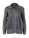 PLEATS PLEASE PP48 JC401 12 Fluffy Basic Hooded Jacket - ISSEY MIYAKE - BALAAN 1