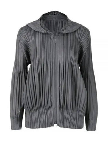 PLEATS PLEASE PP48 JC401 12 Fluffy Basic Hooded Jacket - ISSEY MIYAKE - BALAAN 1