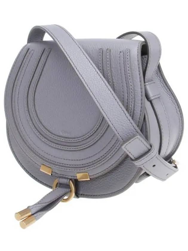 Marcie Saddle Small Grained Leather Cross Bag Grey - CHLOE - BALAAN 3