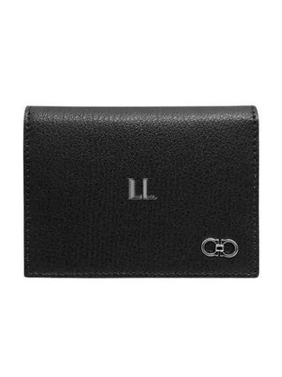 Gancini Leather Card Wallet Black - SALVATORE FERRAGAMO - BALAAN 2