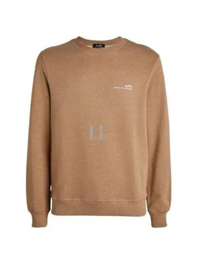 Men's Item Logo Crew Sweatshirt Heather Beige - A.P.C. - BALAAN 2