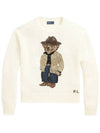 Bear Crew Neck Cotton Knit Top Cream - POLO RALPH LAUREN - BALAAN 2