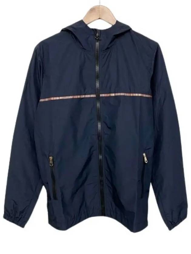 Striped Zipper Pocket Hooded Jacket Navy - PAUL SMITH - BALAAN 2