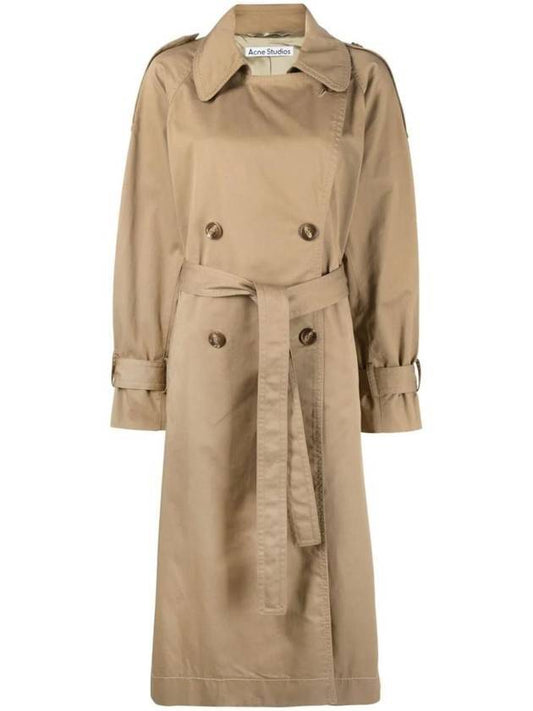 Double Breasted Trench Coat Cold Beige - ACNE STUDIOS - BALAAN 1