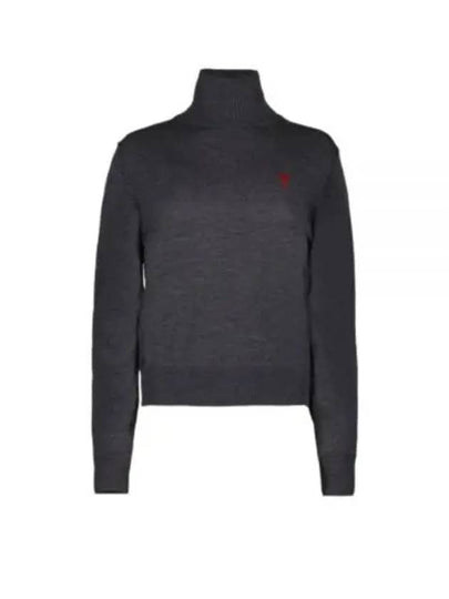 De Coeur Wool Turtleneck Heather Grey - AMI - BALAAN 2