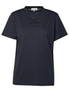 Relaxed O-Neck Short Sleeve T-Shirt Navy - GANNI - BALAAN 1