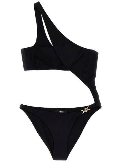 Women's Shoulder Strap Swimsuit Black - VERSACE - BALAAN 2