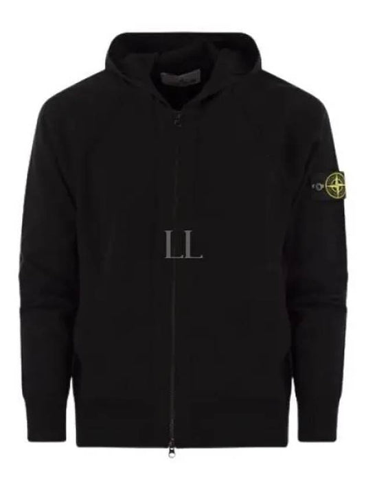 Wappen Padded Zipper Hooded Cotton Cardigan Black - STONE ISLAND - BALAAN 2