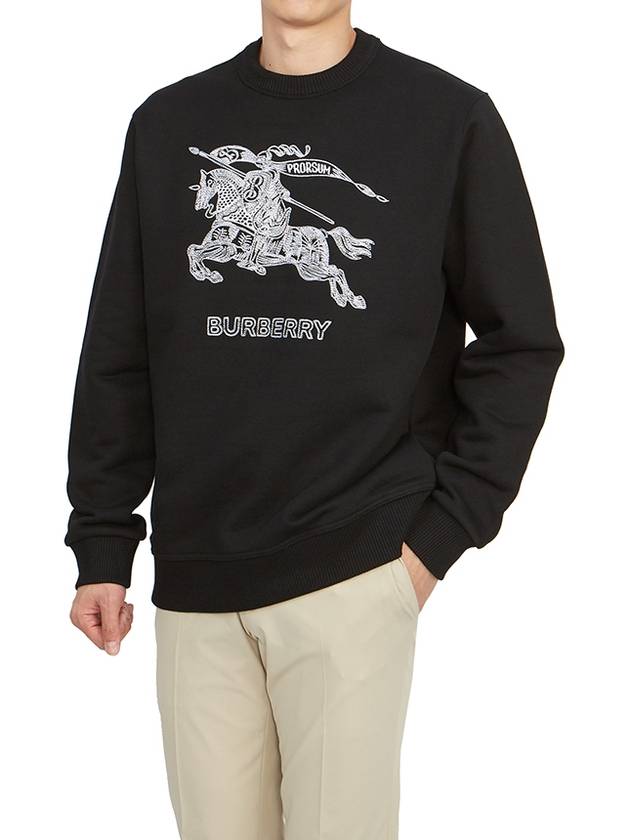 Embroidered EKD Logo Sweatshirt Black - BURBERRY - BALAAN.