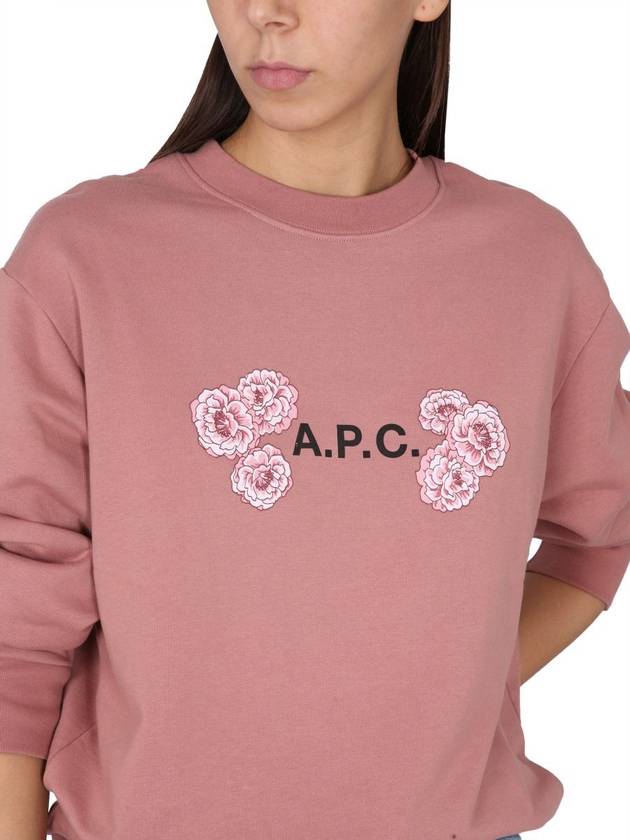 Flower Logo Sweatshirt Pink - A.P.C. - BALAAN 5