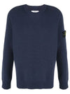 Waffen Patch Round Neck Knit Top Navy - STONE ISLAND - BALAAN 2