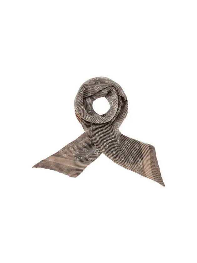 Men s Logo Monogram Pleated Scarf Brown - GIORGIO ARMANI - BALAAN 1