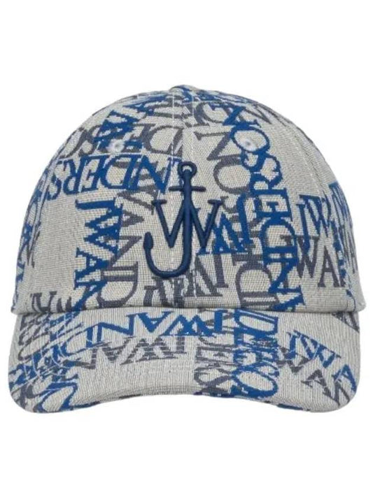 Logo Grid Jacquard Ball Cap Black Off White Blue Hat - JW ANDERSON - BALAAN 1