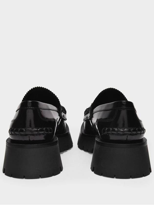 Carter Rug Gold Logo Leather Loafers Black - ALEXANDER WANG - BALAAN 5