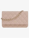 Classic Grained Calfskin Gold Chain Cross Bag Pink Beige - CHANEL - BALAAN.