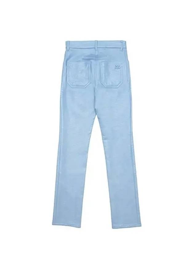 Cotton Blend Straight Pants Blue - COURREGES - BALAAN 3