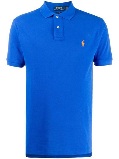 Men's Pony Slim Fit Short Sleeve Polo Shirt Blue - POLO RALPH LAUREN - BALAAN 2