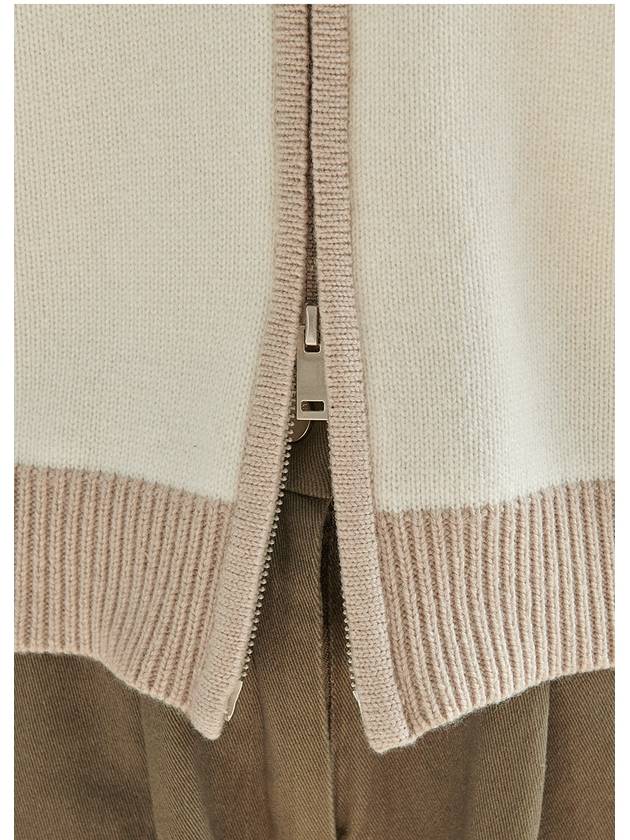 Pudding wool collar knit zip up ivory - MICANE - BALAAN 5