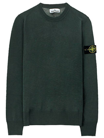 19FW 7115524C4 V0057 Wappen Knit Green Men’s Knit TTA - STONE ISLAND - BALAAN 1