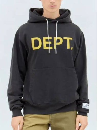 DEPT Yellow Logo Hooded Sweatshirt Black DPH 2015 - GALLERY DEPT. - BALAAN 1