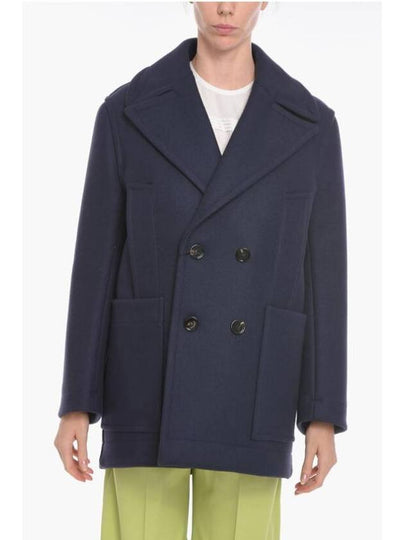 Wool Double Coat Navy - BOTTEGA VENETA - BALAAN 2