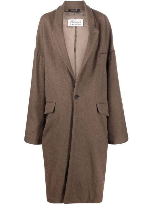 Stitched Oversized Brown Wool Coat S51AA0308S53775134 - MAISON MARGIELA - BALAAN 2